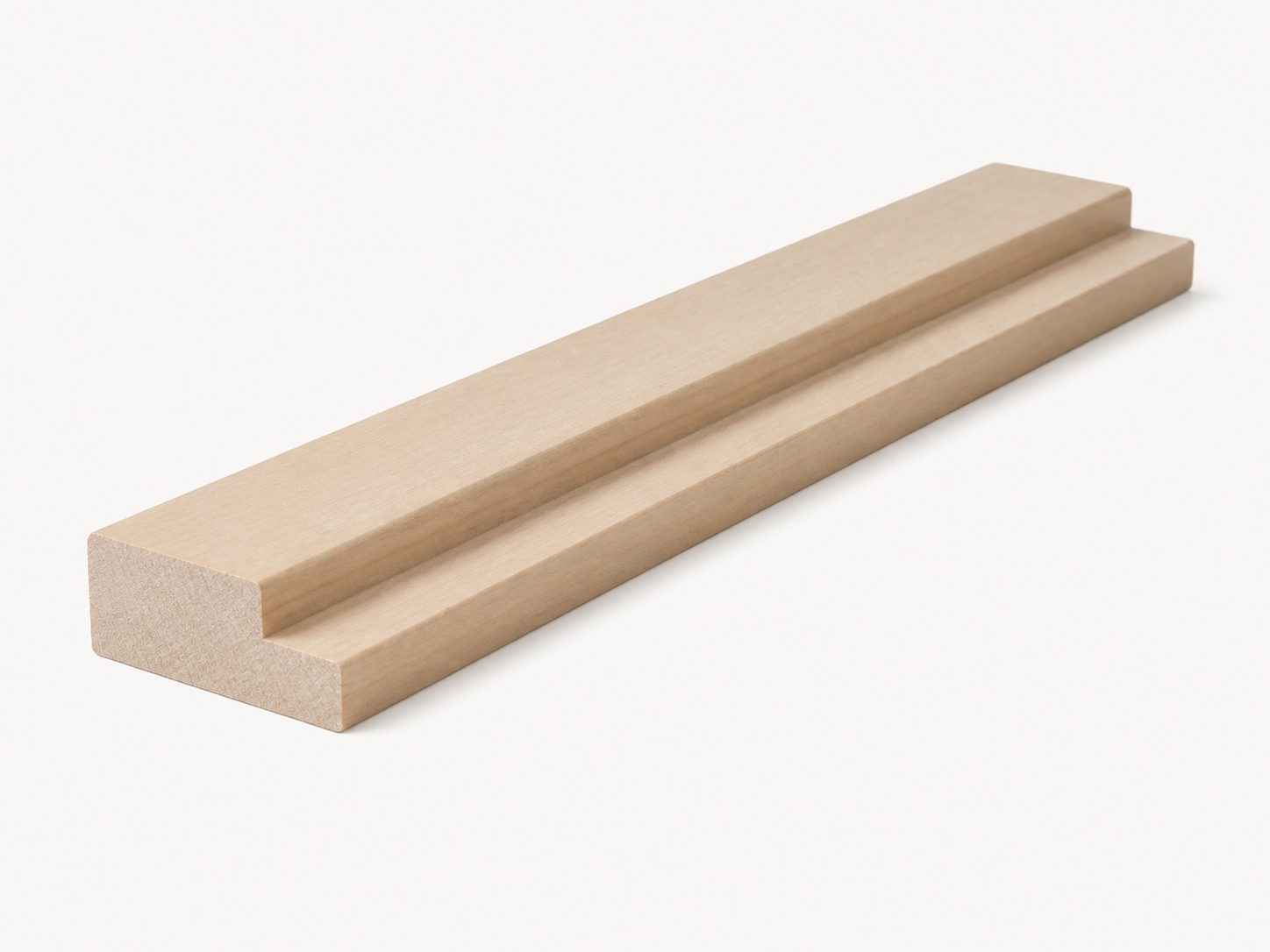 Four-side planed solid birch furniture blank with a rebated edge